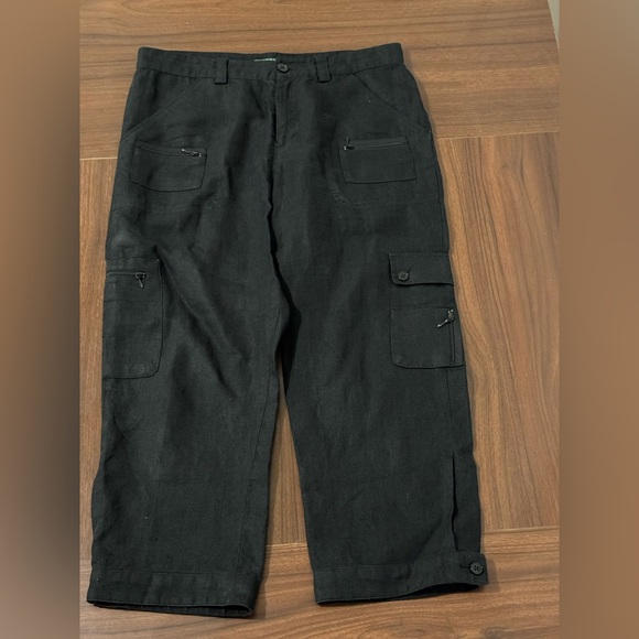 Lauren Ralph Lauren black linen cargo pants size 8 - Picture 5 of 16